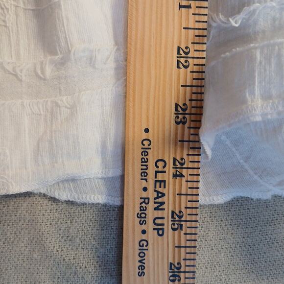 Lulu-B Shirt Womens M Medium White 3/4 Sleeve V-Neck Hippy,Boho - Picture 6 of 9